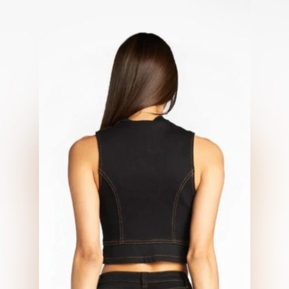 I.AM.GIA Iconic Arielle Flame Embroidered Western Rocker Festival Denim Vest S - Picture 3 of 9